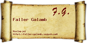 Faller Galamb névjegykártya
